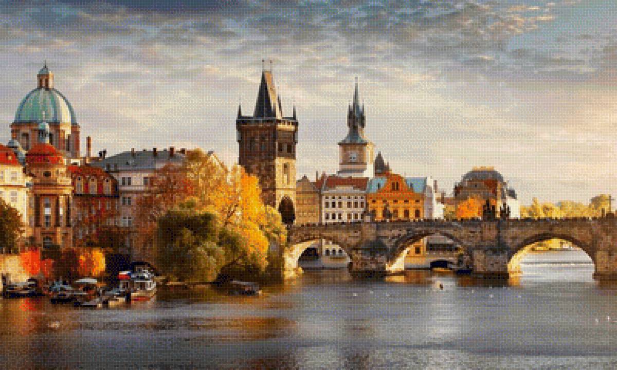 Charles Bridge with Vltava River, Prague. - landscapes.scenarys. - предпросмотр