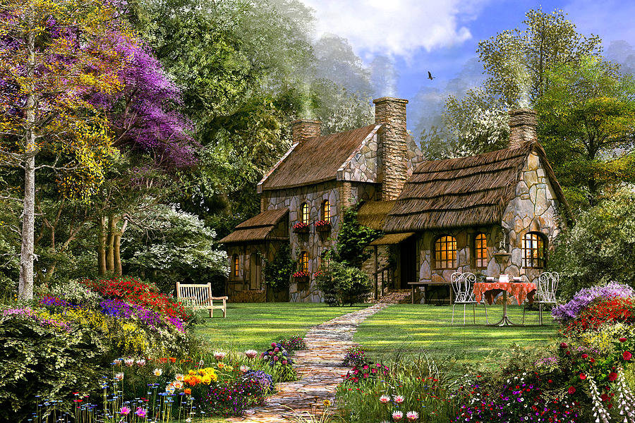Домик - дом, природа, лето, цветы, пейзаж, домик - оригинал
