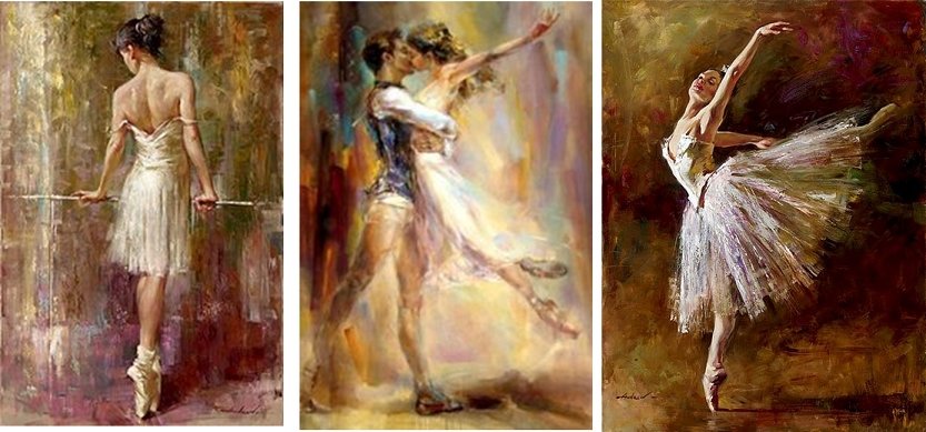Балерина - висенте ромеро, балерина, триптих - оригинал