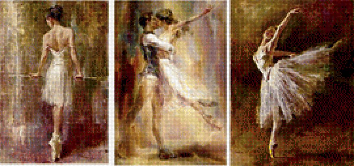 Балерина - висенте ромеро, балерина, триптих - предпросмотр