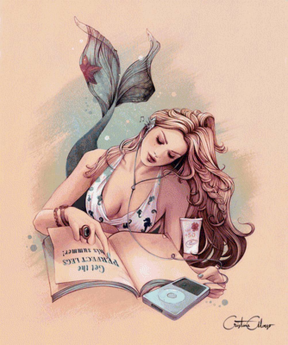 рисунок - русалка, плеер - предпросмотр