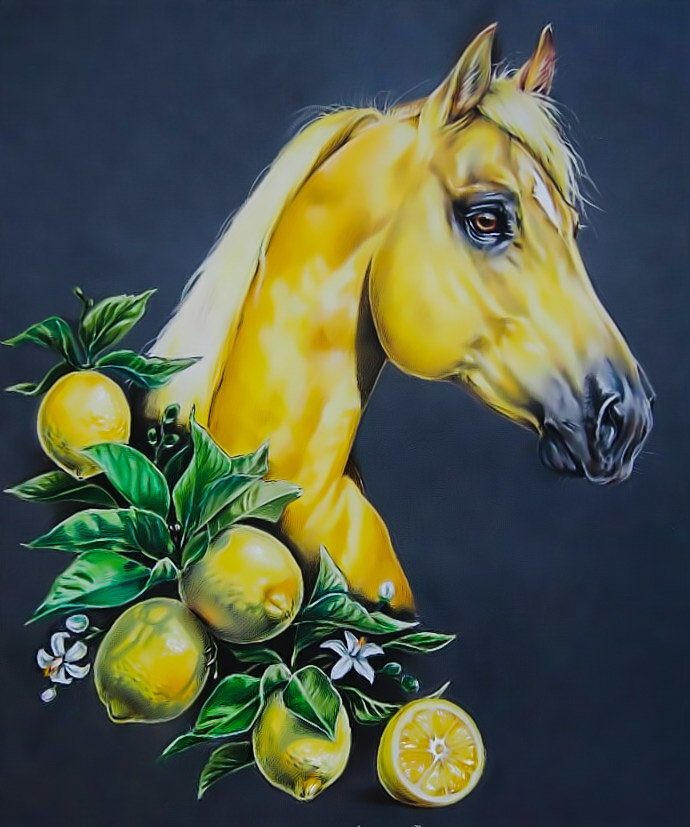 Лимонный конь - лошадь в лимонах - оригинал