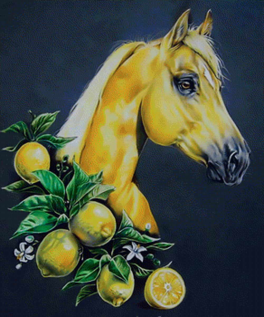 Лимонный конь - лошадь в лимонах - предпросмотр