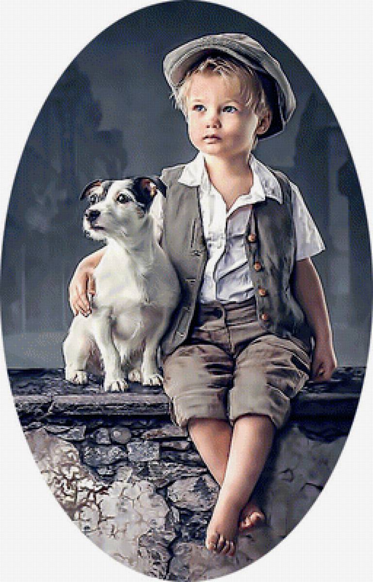 Серия "Детвора со двора" - дети, мальчик, собака - предпросмотр