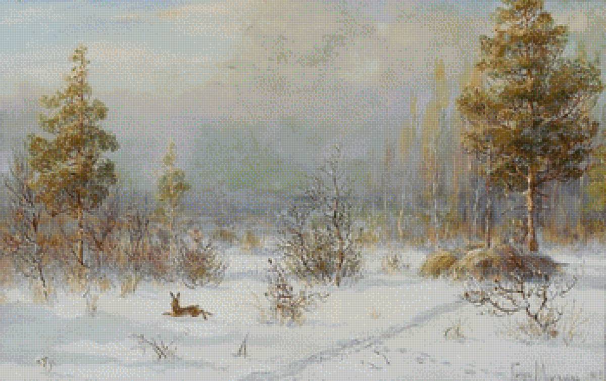 В ЗИМНЕМ ЛЕСУ - пейзаж, 1861-1940 ), by muroviov vladimir leonidovich (russian - предпросмотр