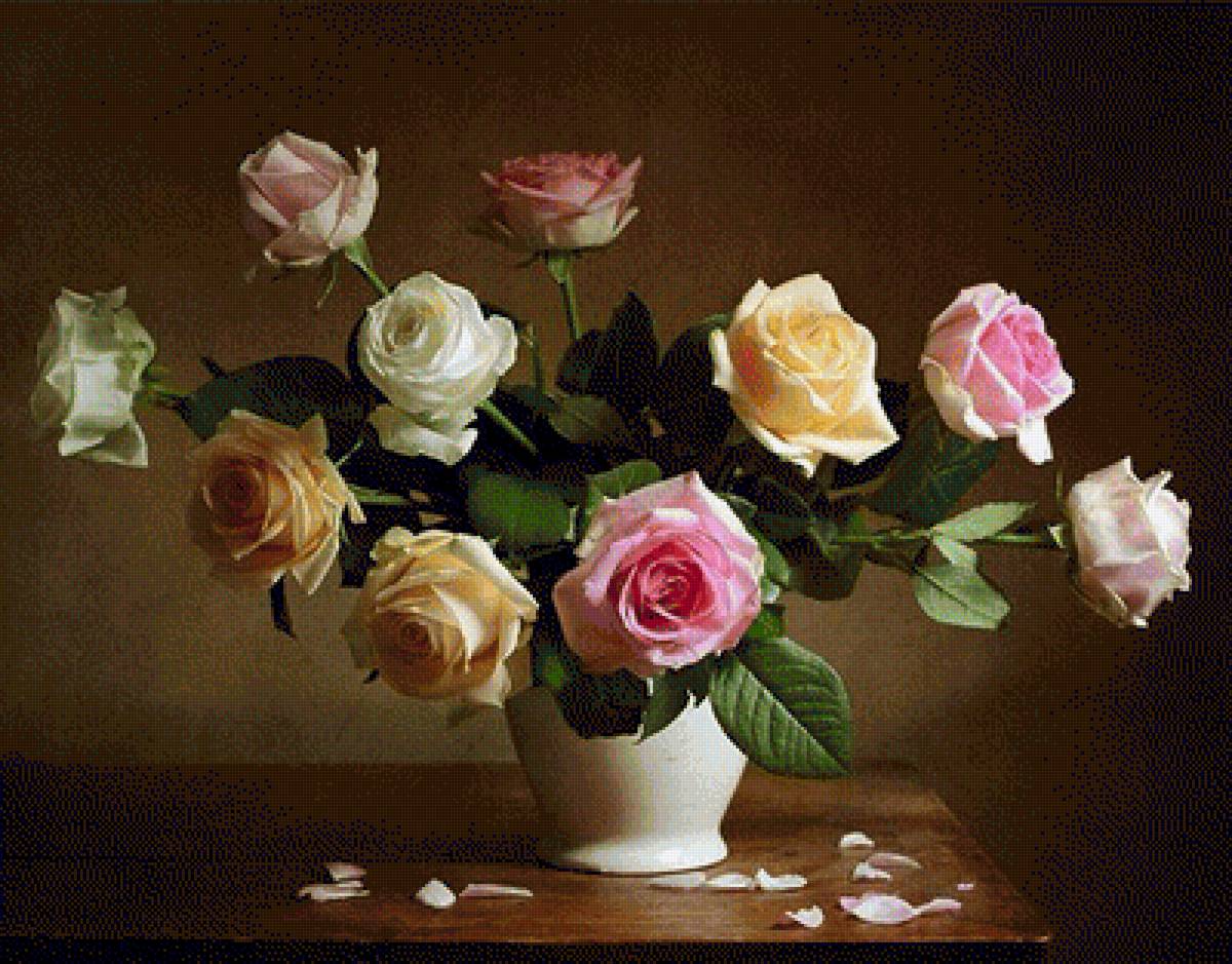 Розы - розы, натюрморт, букет, цветы - предпросмотр
