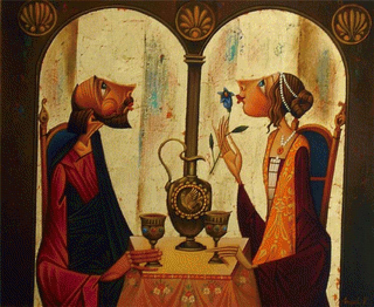 Гость - картина, ангел василев - предпросмотр