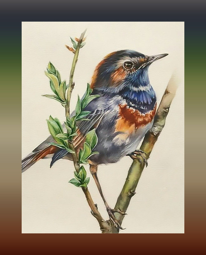 Птичка - птица ветка картина - оригинал