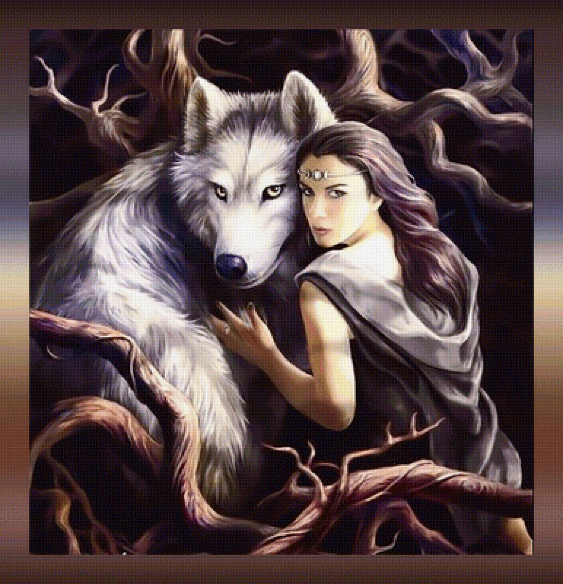 Девушка и волк - девушка волк - предпросмотр