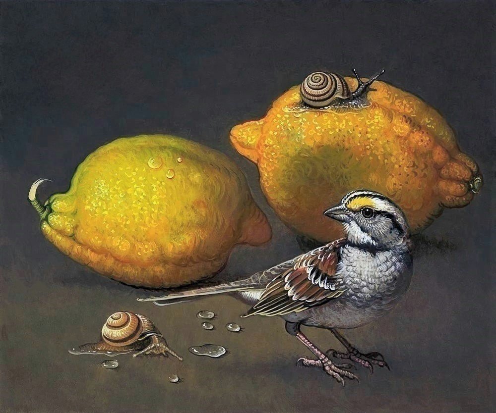 №1924254 - улитки, лимоны, птица - оригинал