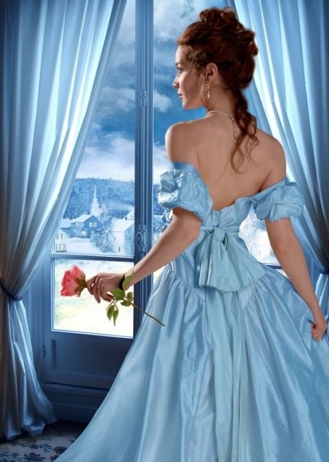 Девушка в голубом - девушка, романтика - оригинал