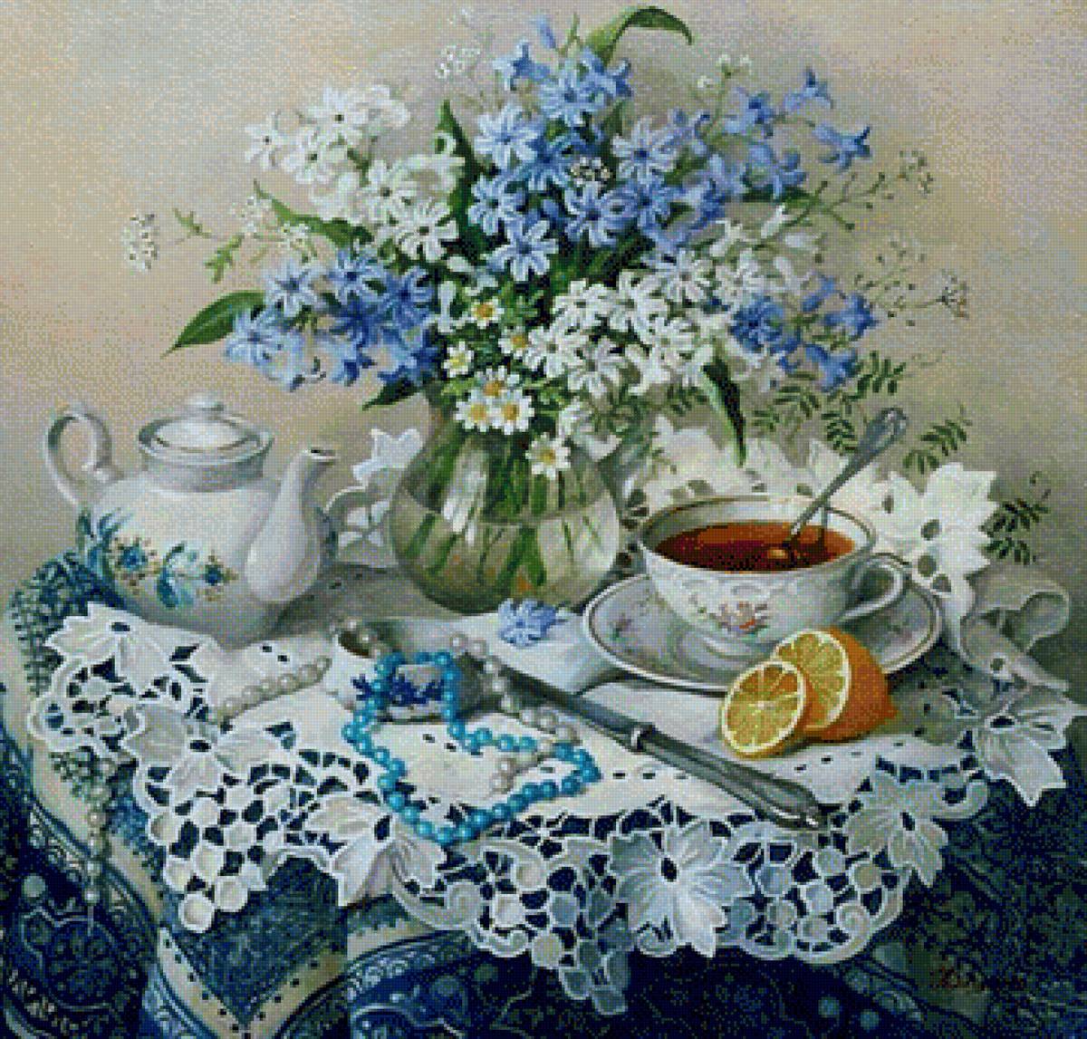 Цветы - цветы чай и лимон - предпросмотр