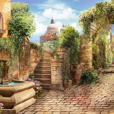 Схема вышивки «Дворик Италии»