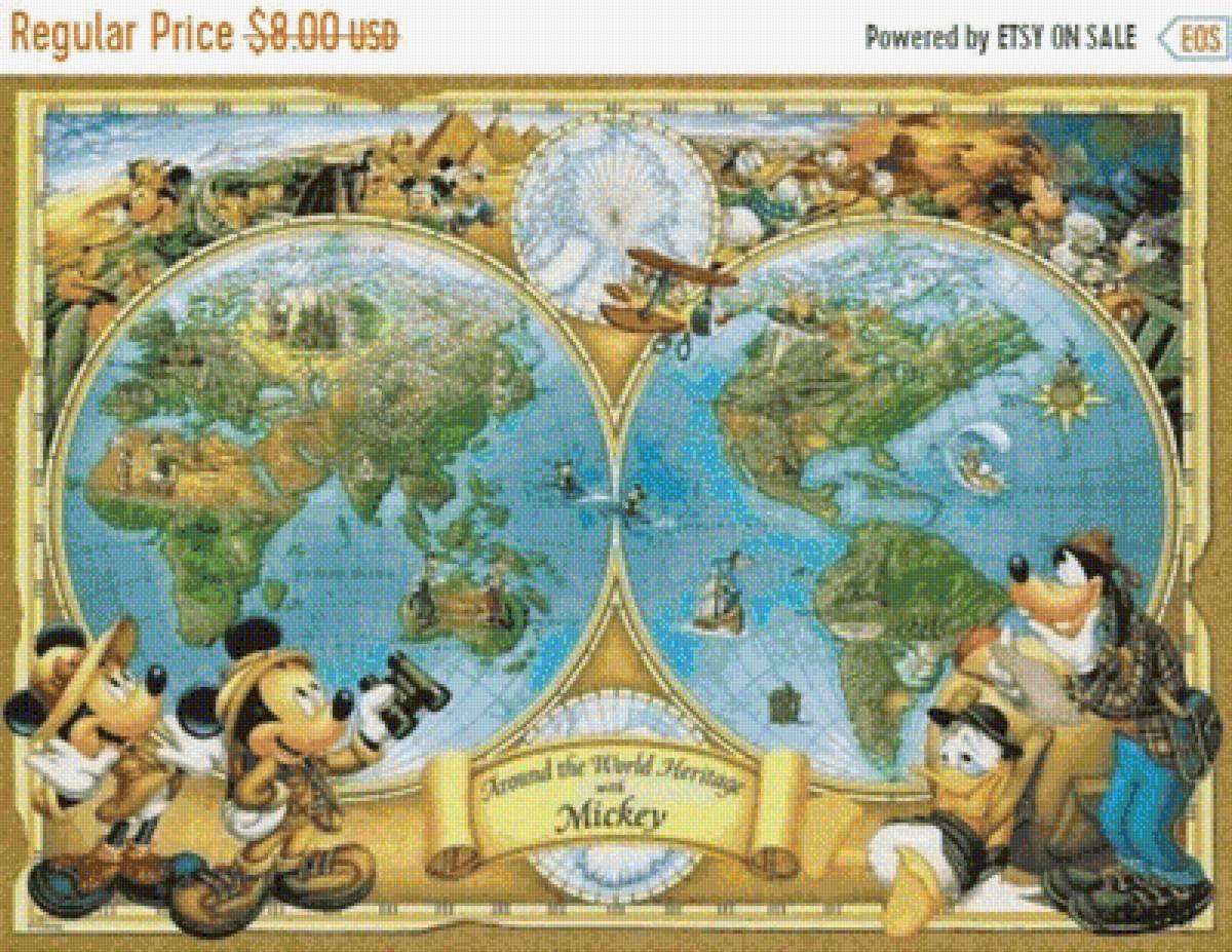 КАРТА МИРА МИККИ[ETSY] - интерьер - предпросмотр