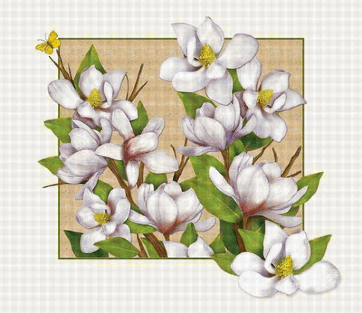 Цветы - цветы, бабочка, рисунок - предпросмотр