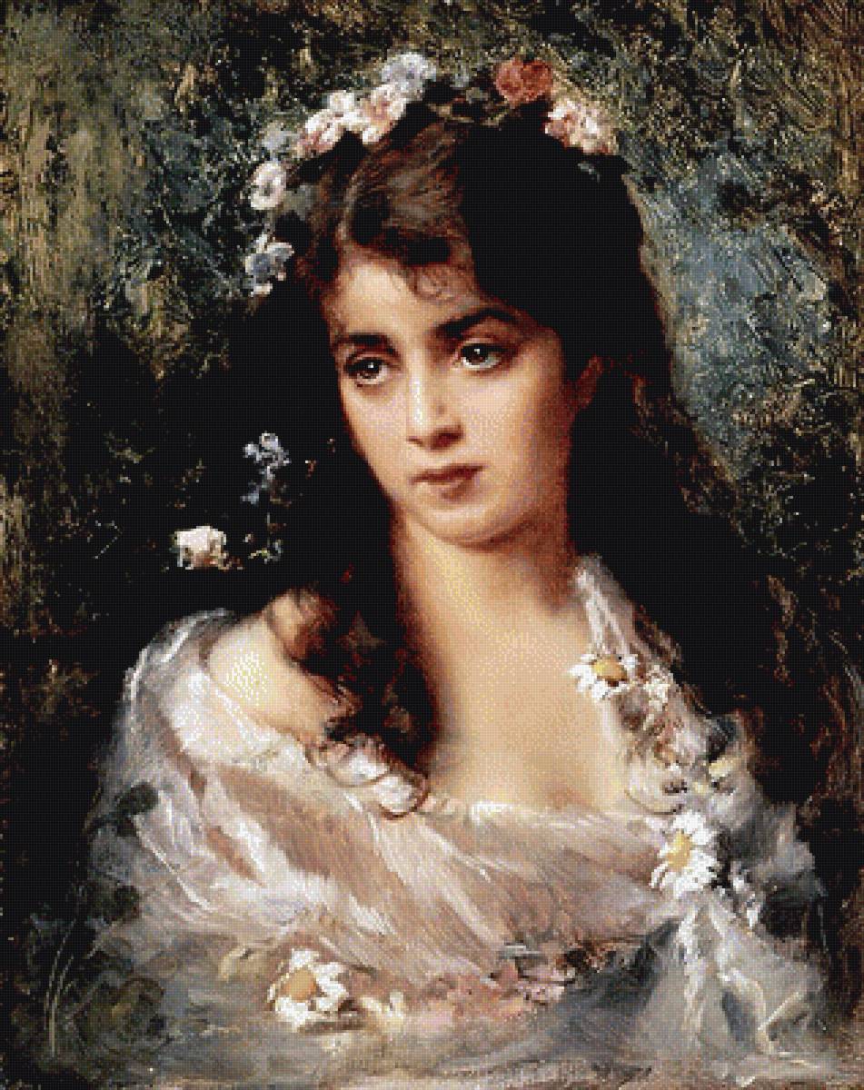 Маковский Константин - Девушка в костюме Флоры - предпросмотр