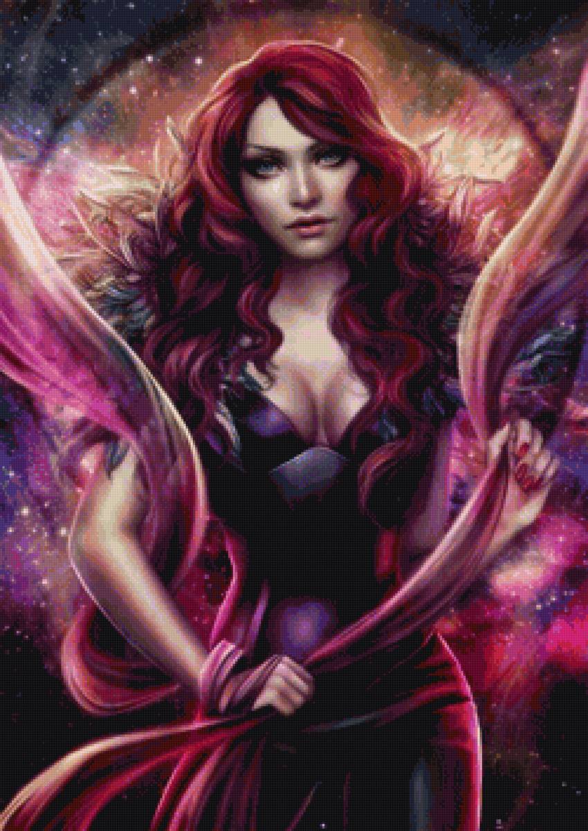 Фиолетовая - девушка, фэнтэзи - предпросмотр