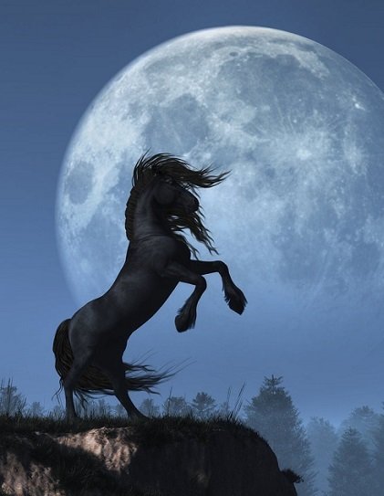 Лунная ночь - луна, лошадь, ночь - оригинал