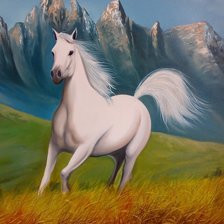 Оригинал схемы вышивки «Белая лошадь» (№1927394)
