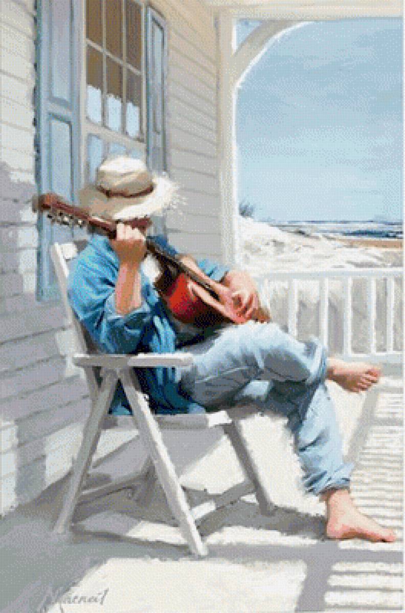 ГИТАРИСТ - гитара, музыка, пейзаж - предпросмотр