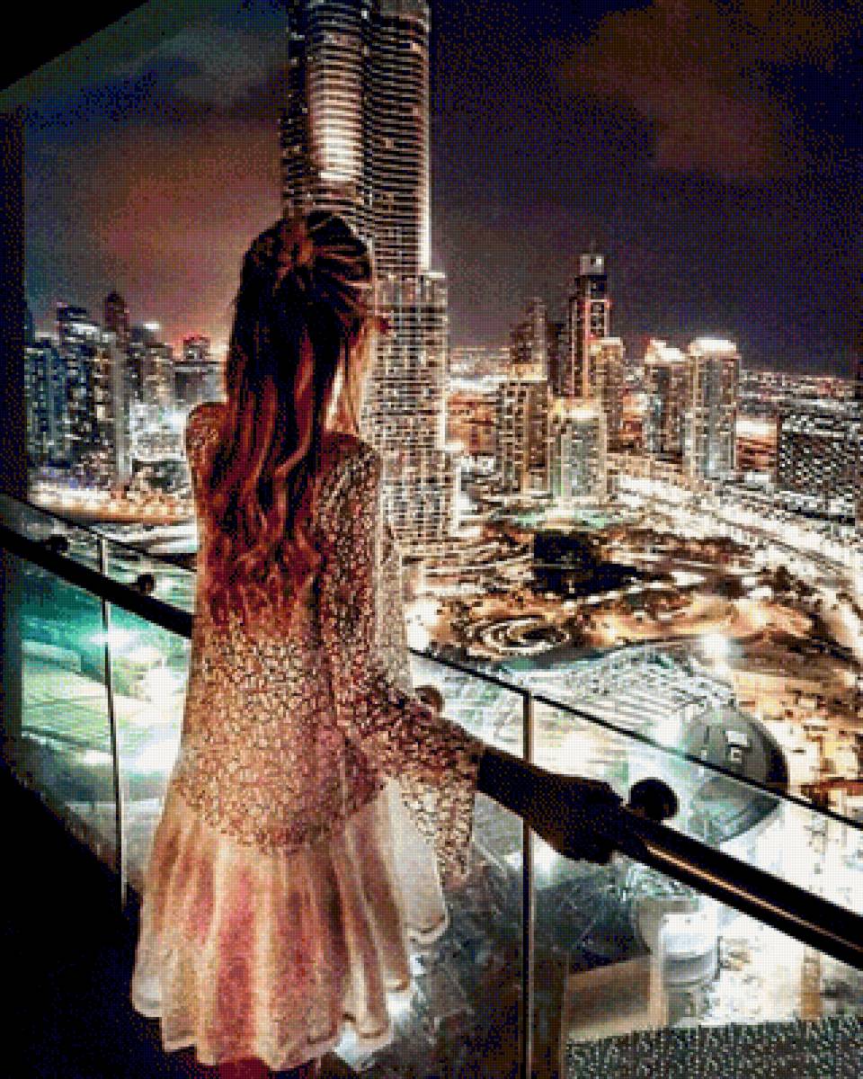 Ночной город - девушка ночь город - предпросмотр