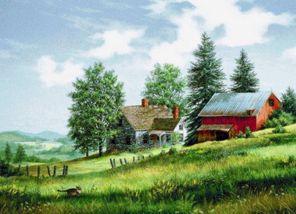 Farm Summer. - fred swan painter.landscapes.animals. - предпросмотр