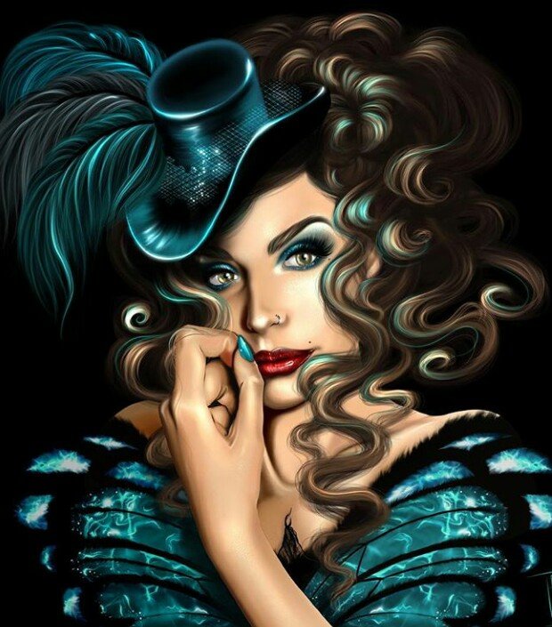 Образ девушки - девушка шляпка портрет - оригинал