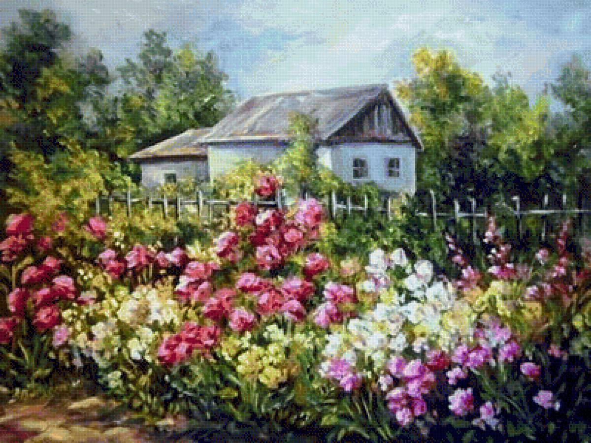 Garden House. - anca bulgaru paintings.flowers and gardens. - предпросмотр