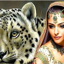 Схема вышивки «MUJER Y DEPREDADOR»