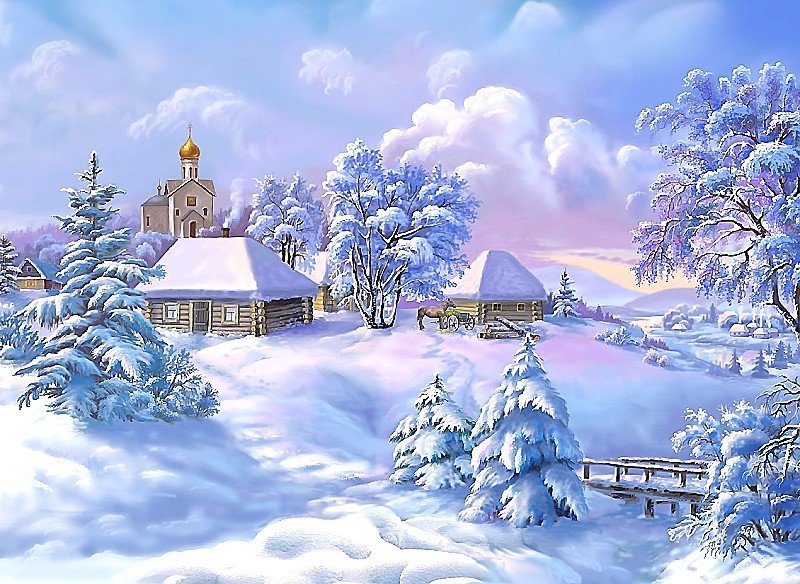 ЗИМА В ДЕРЕВНЕ - оригинал