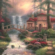 Схема вышивки «ДОМ НА РЕКЕ»