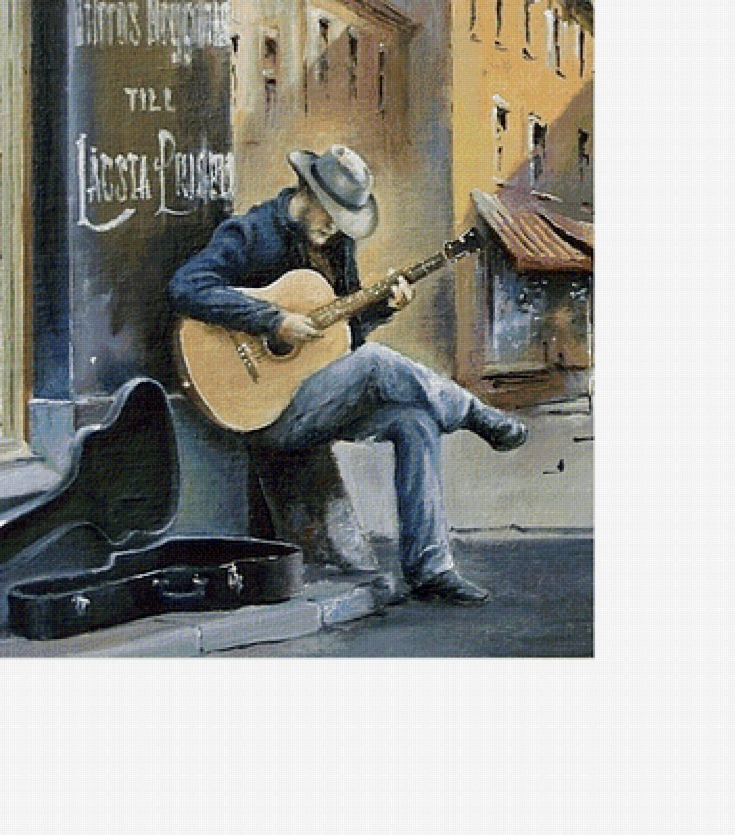 Уличный музыкант /худ.Владимир Краевский/ - улица, музыкант, гитара - предпросмотр