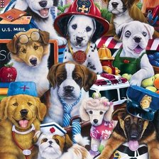 Схема вышивки «Щенята»