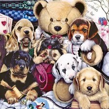 Схема вышивки «Щенята»