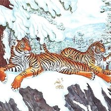 Схема вышивки «тигры»