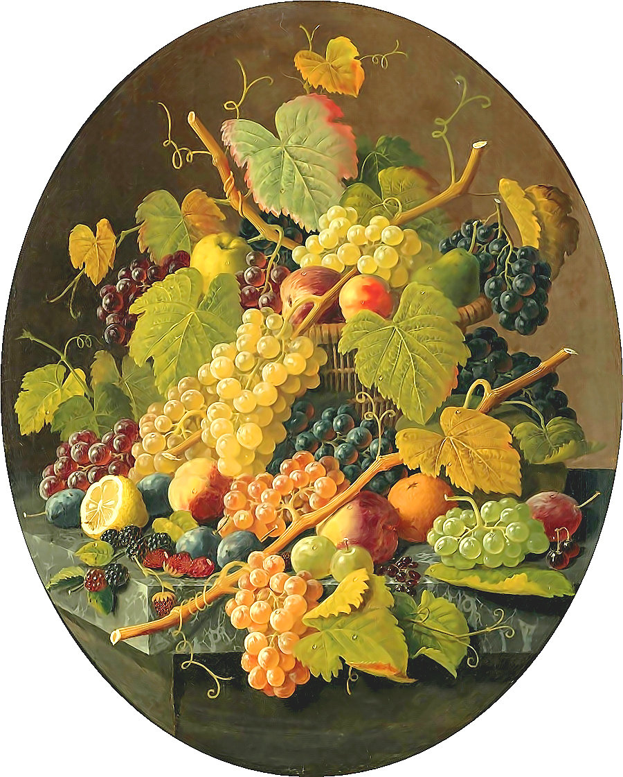 Серия "Натюрморты". - виноград, натюрморт, фрукты - оригинал