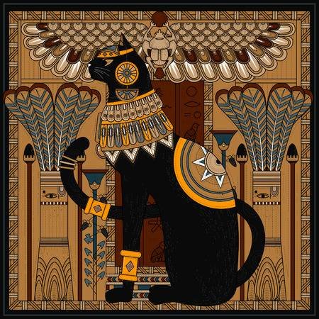 рисунок - египетская кошка - оригинал