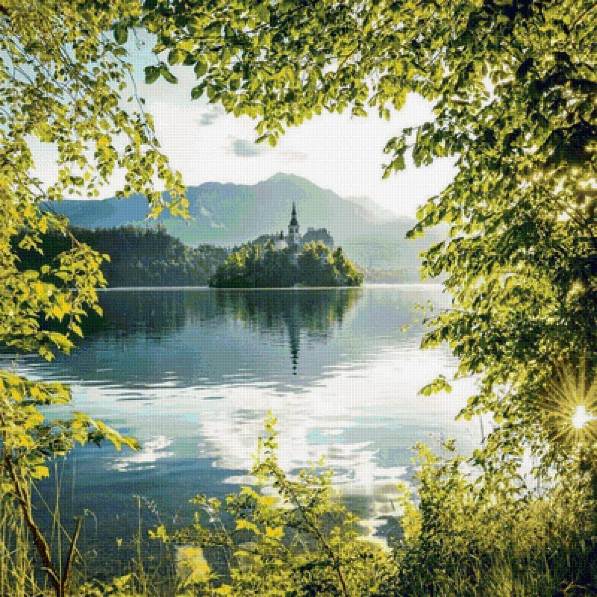 Пейзаж озеро Блед, Словения - пейзаж - предпросмотр