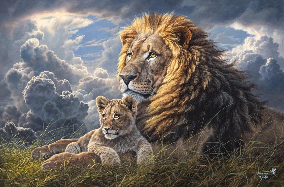 Like Father Like Son. - abraham hunter paintings.animals. - оригинал
