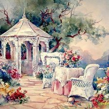 Схема вышивки «Garden Patio.»