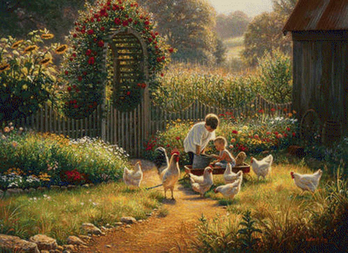 Feeding Time. - mark keathley paintings.children.birds. - предпросмотр