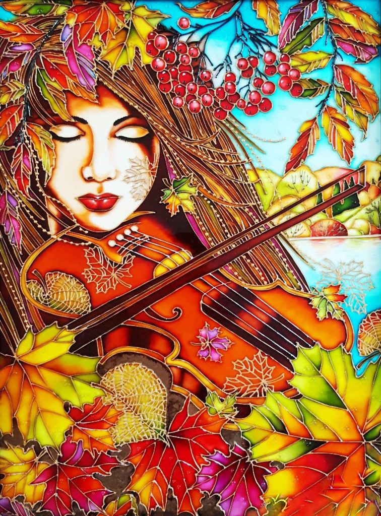 №1930936 - скрипка, девушка, осень - оригинал