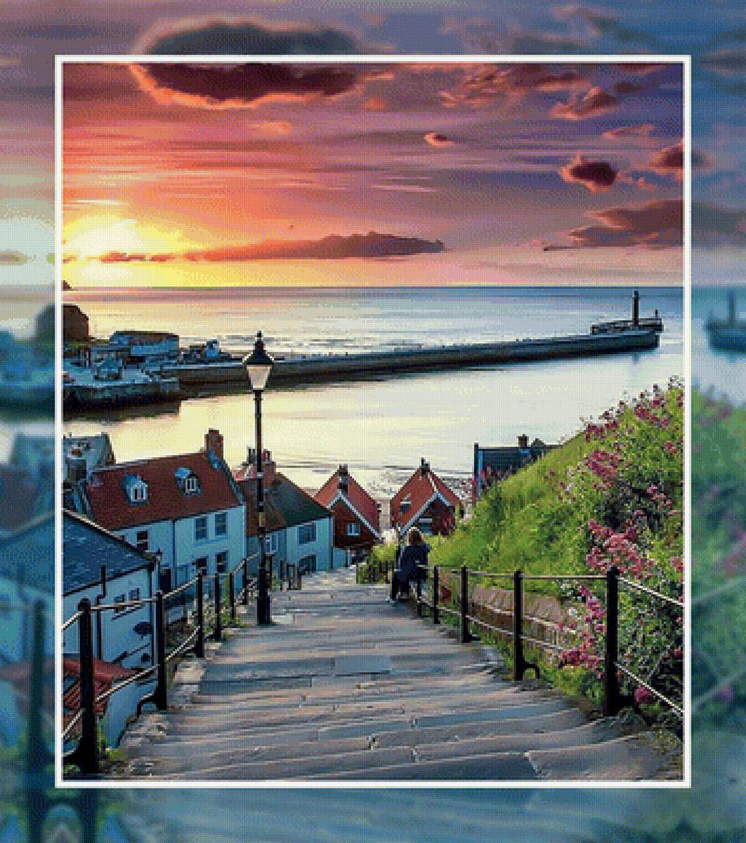 Пейзаж у моря - пейзаж море улицы цветы лето небо - предпросмотр