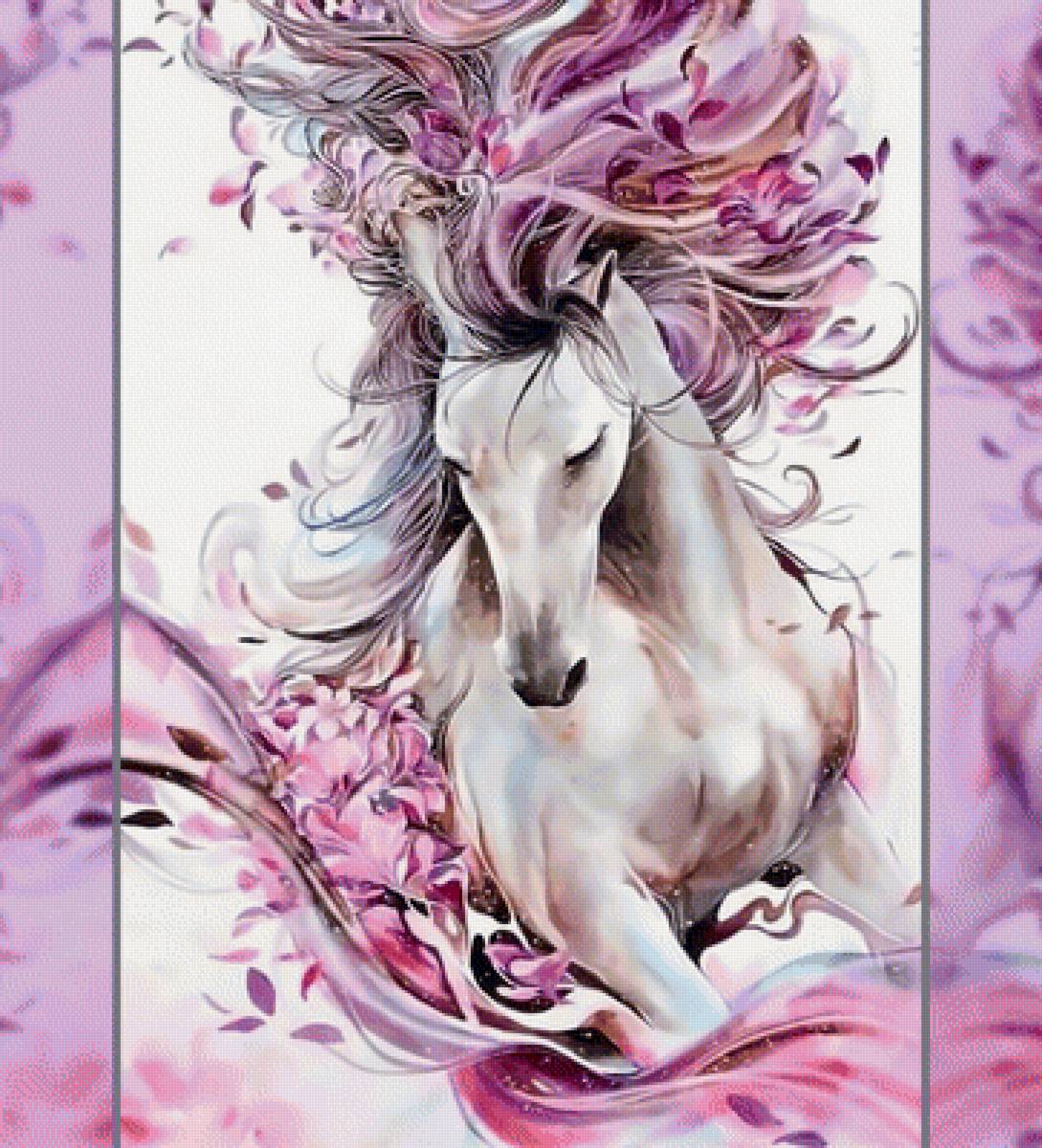 Сказочный белый конь - конь лошадь белый - предпросмотр