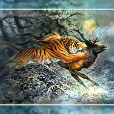 Схема вышивки «Охота тигра»