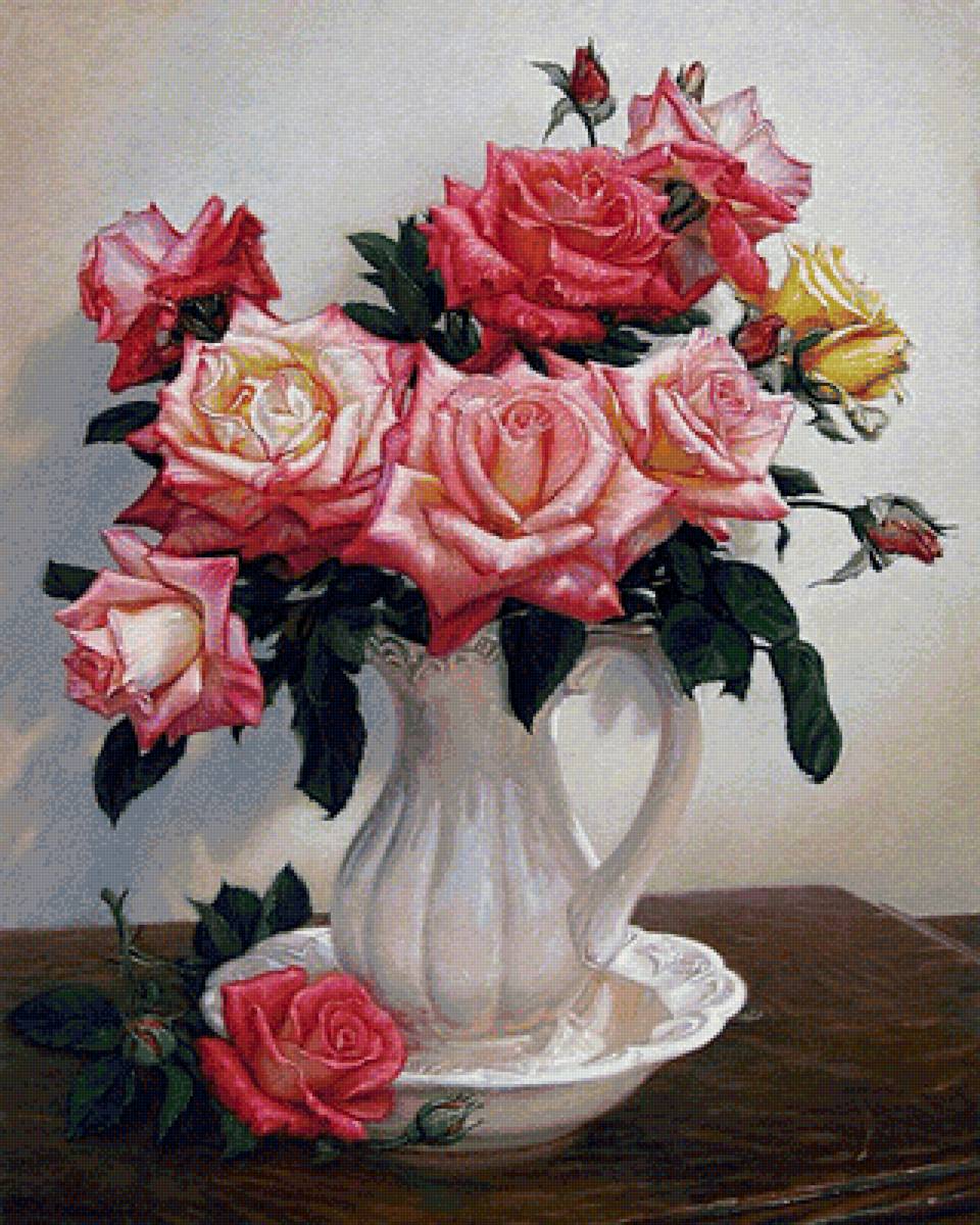 Розы - розы в вазе, цветы в вазе, цветы - предпросмотр