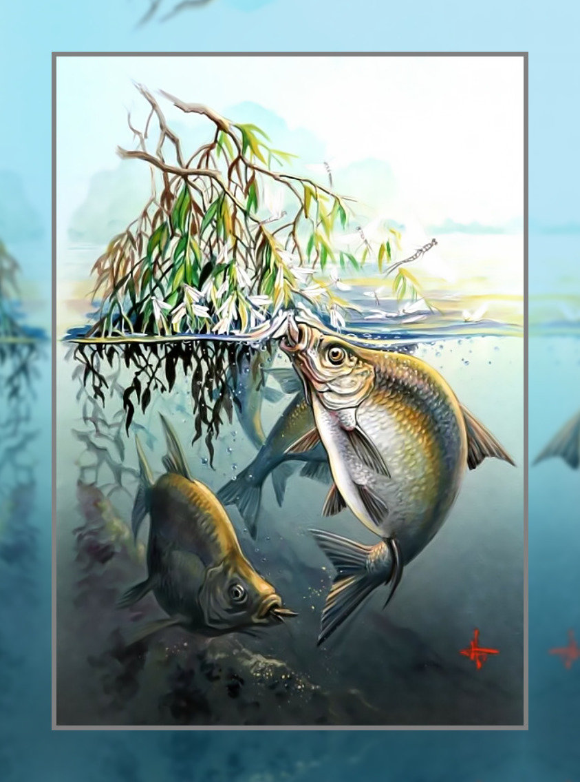 Подводная жизнь - озеро рыба вода рыбалка - оригинал