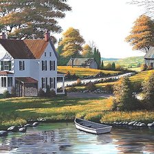 Схема вышивки «КОТТЕДЖ У РЕКИ»