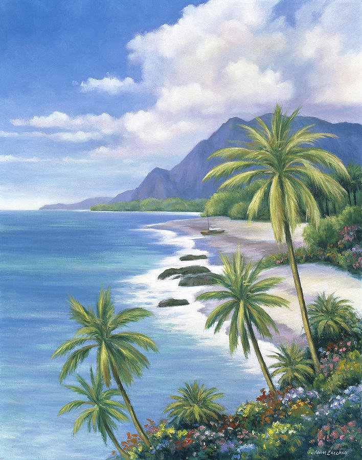 Tropical Paradise-2. - john zaccheo paintings.seascapes. - оригинал