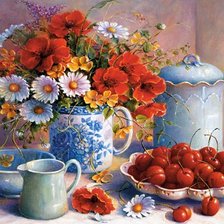 Схема вышивки «цветы, кухня»
